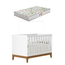 Berço Americano Flip Branco Acetinado com Colchão Gazin - Reller Berço Americano Flip Branco Acetinado com Colchão Gazin - Reller