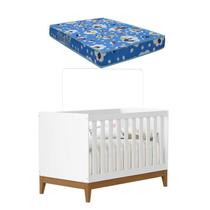 Berço Americano Flip Branco Acetinado com Colchão Ortobom- Reller Berço Americano Flip Branco Acetinado com Colchão Ortobom- Reller