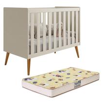 Berço Americano Isis Areia com Colchão Supreme - Reller Móveis