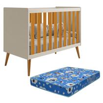 Berço Americano Isis Areia/Savana com Colchão Baby Physical - Reller Móveis