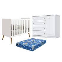 Berço Americano Isis Branco Acetinado - Reller E Cômoda Infantil Americano Branco Hp E Colchão Ortobom - Henn Berço Americano Isis Branco Acetinado - Reller E Cômoda Infantil Americano Branco Hp E Colchão Ortobom - Henn