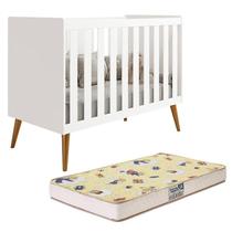 Berço Americano Isis Branco com Colchão Supreme - Reller Móveis