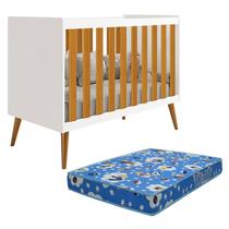 Berço Americano Isis Branco/Savana com Colchão Baby Physical - Reller Móveis