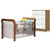 Berço Americano Lara com Cômoda Gaveteiro Mel Flat Branco Acetinado Amadeirado Carolina Berço Americano Lara com Cômoda Gaveteiro Mel Flat Branco Acetinado Amadeirado Carolina