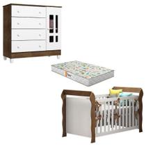 Berço Americano Lara E Cômoda Ariel Branco Acetinado Amadeirado Com Colchão Gazin Carolina Berço Americano Lara E Cômoda Ariel Branco Acetinado Amadeirado Com Colchão Gazin Carolina