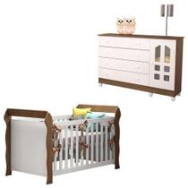 Berço Americano Lara E Cômoda Gran Selena Branco Acetinado Amadeirado - Carolina Berço Americano Lara E Cômoda Gran Selena Branco Acetinado Amadeirado - Carolina