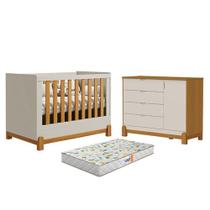 Berço Americano Lótus Liso Areia Savana Com Cômoda Sapateira Lótus Liso Areia Savana E Colchão Gazin - Reller Berço Americano Lótus Liso Areia Savana Com Cômoda Sapateira Lótus Liso Areia Savana E Colchão Gazin - Reller