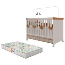 Berço Americano Mini Cama Antonella Off White Caramelo Com Colchão Gazin - Canaã Berço Americano Mini Cama Antonella Off White Caramelo Com Colchão Gazin - Canaã