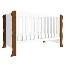 Berço Americano Mini Cama Ariel Branco Acetinado Amadeirado Carolina