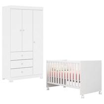 Berço Americano Mini Cama Doce Sonho 100 com Guarda Roupa Infantil Duda 3 Portas Branco Brilho Phoenix Baby Berço Americano Mini Cama Doce Sonho 100 com Guarda Roupa Infantil Duda 3 Portas Branco Brilho Phoenix Baby