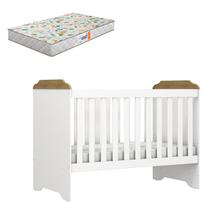 Berço Americano Mini Cama Mel Branco Acetinado Amadeirado com Colchão Gazin - Carolina Berço Americano Mini Cama Mel Branco Acetinado Amadeirado com Colchão Gazin - Carolina