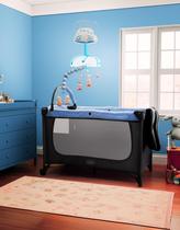 Berço Americano Multifuncional 3x1 Bebê Mini Cama Quarto Bebê Nenê Nenem Criança Menino Compacto Joly Chiqueirinho Com Trocador Mobile e Mosquiteiro