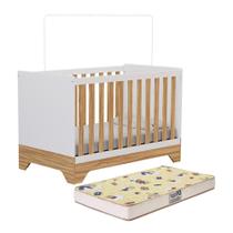 Berço Americano Popy Retrô 3 em 1 com Colchão Supreme - Móveis Peroba Berço Americano Popy Retrô 3 em 1 com Colchão Supreme - Móveis Peroba