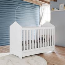 Berço Americano Quarto Infantil Mini Cama 3 em 1 Quarto Infantil Cute Branco H02 - D Rossi Berço Americano Quarto Infantil Mini Cama 3 em 1 Quarto Infantil Cute Branco H02 - D Rossi