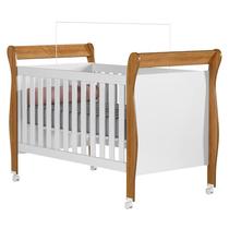 Berço Americano Slim Branco Amadeirado - Tigus Baby Berço Americano Slim Branco Amadeirado - Tigus Baby