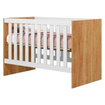 Berço Americano Soft MDF Amadeirado Branco Tigus Móveis
