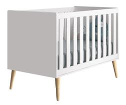 Berço Americano Théo New Branco Fosco com Natural - MoveisAqui