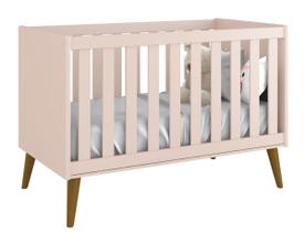 Berço Americano Théo New Rosa Fosco com Madeira - MoveisAqui