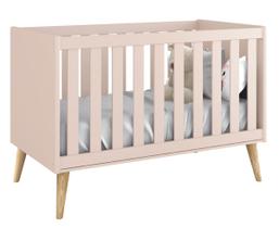 Berço Americano Théo New Rosa Fosco com Natural - Reller Berço Americano Théo New Rosa Fosco com Natural - Reller