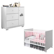 Berço Americano Tico e Cômoda Infantil Ane Branco Brilho Phoenix Baby Berço Americano Tico e Cômoda Infantil Ane Branco Brilho Phoenix Baby