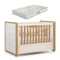 Berço Americano Tutto New Freijó Off White Com Capitonê New Boucle E Colchão Gazin - Matic