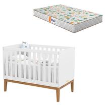 Berço Americano Unique Branco Soft Eco Wood com Colchão Gazin - Matic