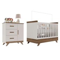 Berço Americano Vitória E Cômoda Infantil Retrô Maya Off White Carvalho Carolina Berço Americano Vitória E Cômoda Infantil Retrô Maya Off White Carvalho Carolina