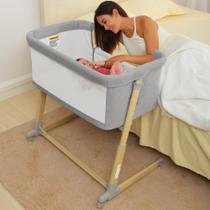 Berço AMKE Bedside Sleeper para Bebês (até 9,5kg) - Estampa Madeira