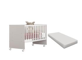 Berço Amore Com Rodizios Para Quarto De Bebê Com Colchão - Móveis Leartam
