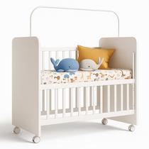Berço BabySense Com Grade Móvel Colçhão, Mini Berço Infantil Bedside Ergonômico Confortável