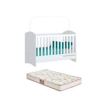 Berço Bala de Menta Branco e Colchão - FdECOR