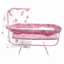 Berço Balanço 67 Cm Boneca Bebê Reborn Rosa Luxo - Mep Kids
