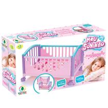 Berço Balanço Boneca Bebê Reborn Ninar Alive - Cor Rosa Monte Líbano