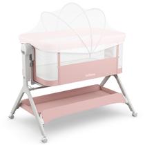 Berço Bebê INFANS 5 em 1 - Balanço, Cama Auxiliar Rosa