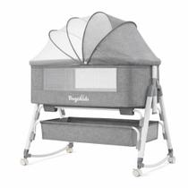 Berço Bebe Moises Portátil Cobed Com Mosquiteiro Cinza Claro BugaKids