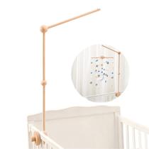 Berço, braço móvel, suporte de berço móvel de madeira para bebês, decoração de berçário