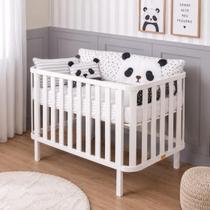 Berço Branco de Madeira Premium modelo Americano Alto 2 em 1 vira mini Cama Linha Softy Quater Móveis Brinde Colchão Berço Branco de Madeira Premium modelo Americano Alto 2 em 1 vira mini Cama Linha Softy Quater Móveis Brinde Colchão