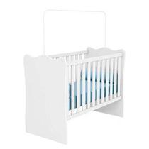 Berço C/ Rodízios Doce Sonho P/ Jogo De Quarto Infantil Bebê - Branco/Branco