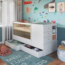 Berço Cama Bebê Multifuncional 3 Gavetas Branco - Completa Móveis