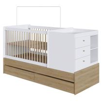 Berço Cama Multifuncional com Gavetões Aveiro com Branco Berço Cama Multifuncional com Gavetões Aveiro com Branco