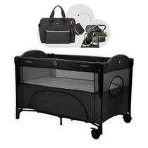 Berço cercado milk way black / preto e bolsa maternidade luxo maxi - kikka boo