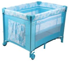 Berço Cercado Portátil Azul Eco Com Mosquiteiro Azul