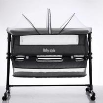 Berço co-sleeper baby style cinza escuro