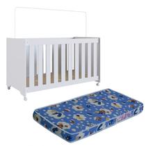 Berço Com Colchao E Rodizios LA012 Branco Comm Berço Com Colchao E Rodizios LA012 Branco Comm
