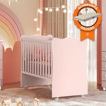 Berço com Colchão Infantil Doce Sonho 1 Rosa Acetinado Qmovi Probel Berço com Colchão Infantil Doce Sonho 1 Rosa Acetinado Qmovi Probel