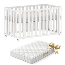 Berço com Colchão vira Cama 2 em 1 modelo Evolutivo Linha Loop Branco Fosco Marca Quater Móveis Berço com Colchão vira Cama 2 em 1 modelo Evolutivo Linha Loop Branco Fosco Marca Quater Móveis