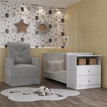 Berço Cômoda com Poltrona de Amamentação Meu Bebê Multimóveis MP4066