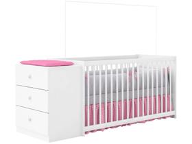 Berço Cômoda Gutti com 3 Gavetas - Branco Berço Cômoda Gutti com 3 Gavetas - Branco