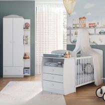 Berço CômodaColchão Incluso E Guarda-roupa Multimóveis