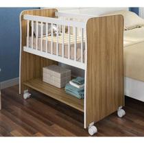 Berço compacto com colchão - Peternella - Nature/Branco